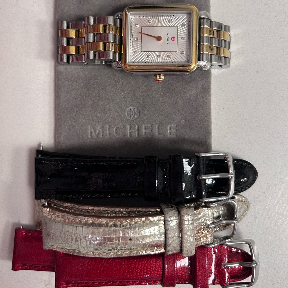 Michele Silver and Gold Watch